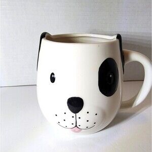 Design Imports II Mug Cup Puppy Playtime Ceramic Dog Face Handpainted Anamorphic